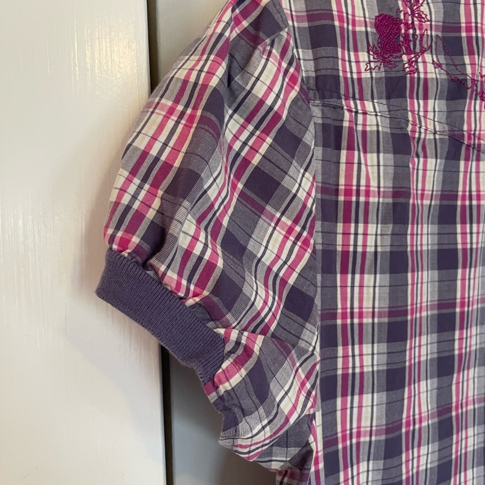 Burton Plaid Shirt with Pink and Purple Accents - Picture 8 of 11